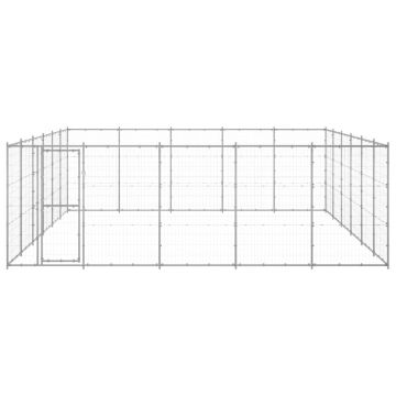 vidaXL Padoc pentru câini de exterior, 36,3 m², oțel galvanizat