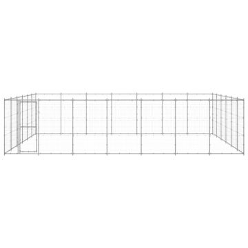 vidaXL Padoc pentru câini de exterior, 50,82 m², oțel galvanizat
