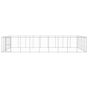 vidaXL Padoc pentru câini de exterior, 65,34 m², oțel galvanizat