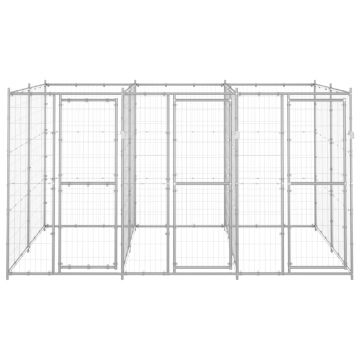 vidaXL Padoc pentru câini de exterior, 7,26 m², oțel galvanizat