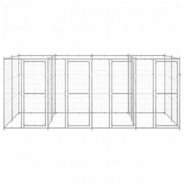 vidaXL Padoc pentru câini de exterior, 9,68 m², oțel galvanizat