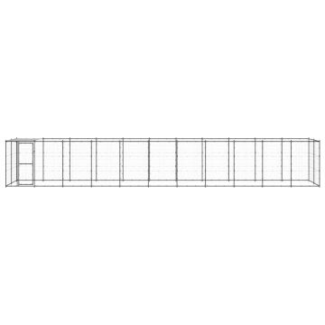 vidaXL Padoc pentru câini de exterior cu acoperiș, 26,62 m², oțel
