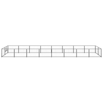 vidaXL Padoc pentru câini, negru, 16 m², oțel
