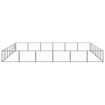 vidaXL Padoc pentru câini, negru, 36 m², oțel