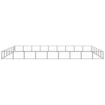vidaXL Padoc pentru câini, negru, 54 m², oțel