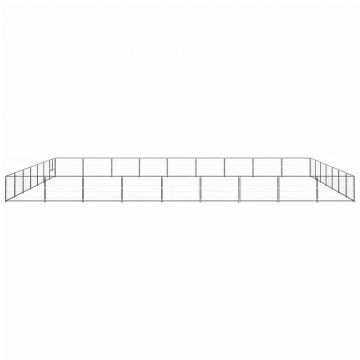 vidaXL Padoc pentru câini, negru, 63 m², oțel