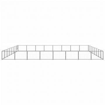 vidaXL Padoc pentru câini, negru, 64 m², oțel