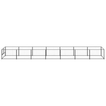 vidaXL Padoc pentru câini, negru, 7 m², oțel