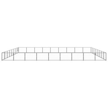 vidaXL Padoc pentru câini, negru, 72 m², oțel
