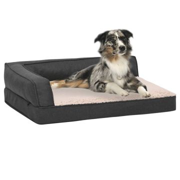 vidaXL Saltea ergonomică pat de câini, gri închis, 60x42 cm, aspect in
