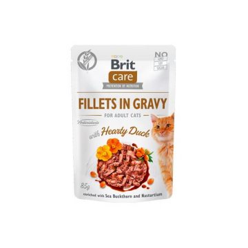 BRIT Care Fillets in gravy Set hrana umeda pentru pisici, cu rata in sos 24 x 85 g