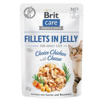 BRIT Care Fillets in Jelly Choice Set hrana umeda pentru pisici, cu curcan si branza in aspic 24 x 85 g