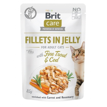 BRIT Care Fillets in Jelly Set hrana umeda pentru pisici, cu cod si pastrav in aspic 24 x 85 g BRIT Care Fillets in Jelly Set hrana umeda pentru pisici, cu cod si pastrav in aspic 24 x 85 g