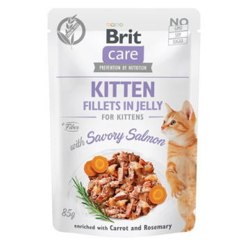 BRIT Care Kitten Fillets in Jelly Set hrana umeda pentru pisoi, cu somon in aspic 24 x 85 g