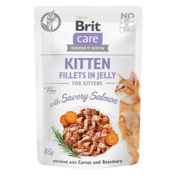 BRIT Care Kitten Fillets in Jelly Set hrana umeda pentru pisoi, cu somon in aspic 24 x 85 g BRIT Care Kitten Fillets in Jelly Set hrana umeda pentru pisoi, cu somon in aspic 24 x 85 g