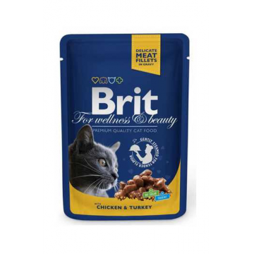 BRIT Premium Adult Set hrana umeda pentru pisici adulte, pui si curcan 24 x 100g BRIT Premium Adult Set hrana umeda pentru pisici adulte, pui si curcan 24 x 100g