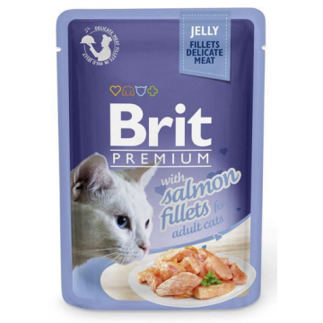 BRIT Premium Fillets in Jelly Set hrana umeda pentru pisici adulte, cu somon in aspic 24 x 85g BRIT Premium Fillets in Jelly Set hrana umeda pentru pisici adulte, cu somon in aspic 24 x 85g