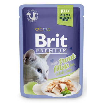BRIT Premium Fillets in Jelly Set hrana umeda pentru pisici adulte, pastrav in aspic 24 x 85g