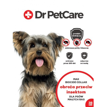 Dr PetCare MAX Biocide Collar Zgarda impotriva puricilor si capuselor, pentru caini de talie mica 38 cm 5 buc.