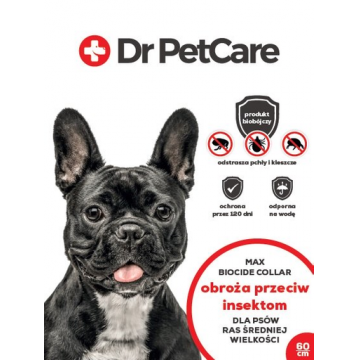 Dr PetCare MAX Biocide Collar Zgarda impotriva puricilor si capuselor, pentru caini talie medie 60 cm 3 buc.