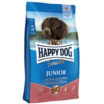 HAPPY DOG Sensible Junior Lachs Hrana uscata pentru caini junior cu sensibilitati 10 kg