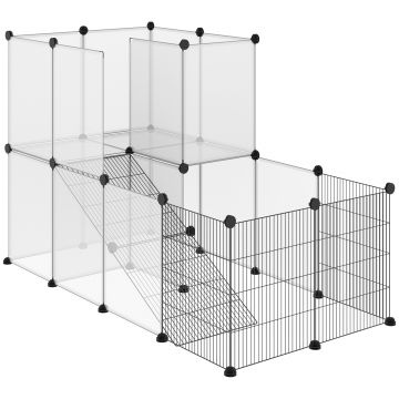 PawHut cusca metalica modulara, 27 panouri 140x70x90 cm | AOSOM RO