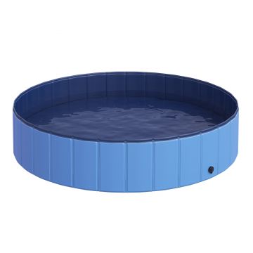 PawHut Piscină Pliabilă PVC pentru Câini, Ușor de Asamblat și Depozitat, Albastru, 140x30cm | Aosom Romania