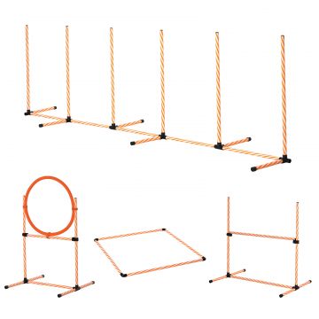 PawHut Set antrenament pentru caini, Nivel Incepatori, ABS/PE/PVC, Portocaliu