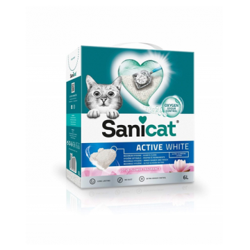 SANICAT Active White 6 L nisip de bentonita pentru litiera pisicilor