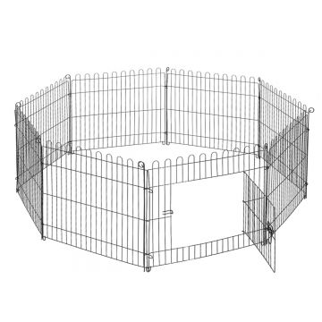 Tarc tip plasa pentru animale PawHut, 8 bucati 61x61cm, negru | AOSOM RO