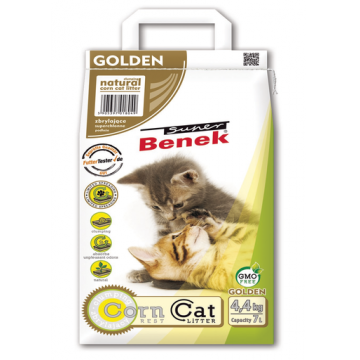 BENEK Super Corn Cat Golden 7 l Asternut igienic din porumb pentru litiera 4,4 kg