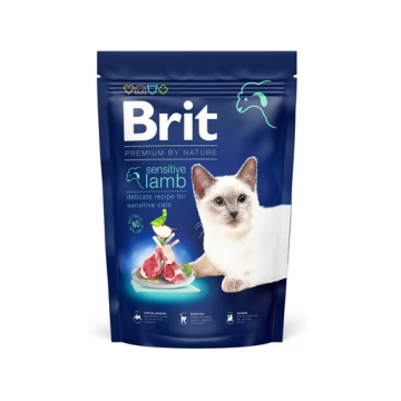 BRIT Cat Premium by Nature Sensitive lamb Hrana uscata pentru pisici adulte cu tract digestiv sensibil, cu miel 300 g