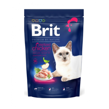 BRIT Cat Premium by Nature Sterilised chicken Hrana uscata pentru pisici sterilizate, cu pui 300 g BRIT Cat Premium by Nature Sterilised chicken Hrana uscata pentru pisici sterilizate, cu pui 300 g