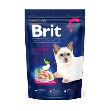 BRIT Cat Premium by Nature Sterilised chicken Hrana uscata pentru pisici sterilizate, cu pui 300 g