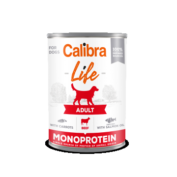 Calibra Dog Life Adult Beef with Carrots 400 g, conserva