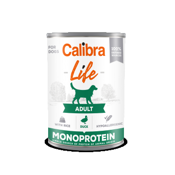 Calibra Dog Life Adult Duck with Rice 400 g, conserva