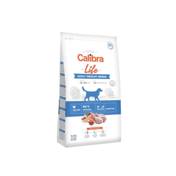 CALIBRA Dog Life Adult Medium Breed Chicken hrana uscata superpremium pentru caini adulti de talie medie 12 kg