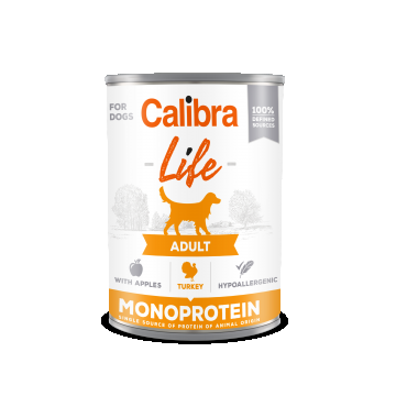 Calibra Dog Life Turkey with Apples 400 g, conserva