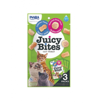 INABA Juicy Bites Recompense umede pentru pisci, cu bulion si calamar 33,9 g (3x11,3 g)