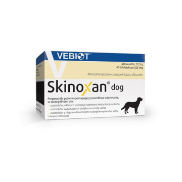 VEBIOT Skinoxan dog Supliment alimentar pentru catei si caini, imbunatatirea blanii si pielii 60 tab