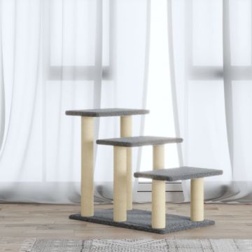 vidaXL Ansamblu pisici, stâlpi din funie sisal, gri deschis, 50,5 cm