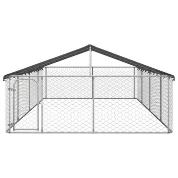 vidaXL Padoc pentru câini de exterior, cu acoperiș, 600x300x150 cm