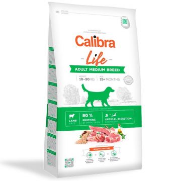 Calibra Dog Life Adult Medium Breed Lamb, 12 kg la reducere