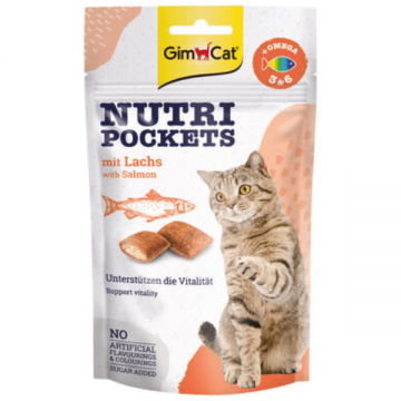 Recompense pentru pisici Gimcat Nutri Pockets cu somon 60g