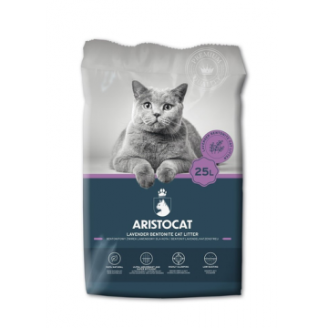 ARISTOCAT Bentonite Plus Nisip pentru litiera pisicilor, din bentonita cu lavanda 25 L