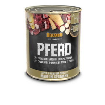 BELCANDO Super Premium Hrana umeda pentru caini adulti, cu carne de cal si cartofi 800 gr