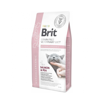 BRIT Veterinary Diets Cat Hypoallergenic Dieta veterinara pentru pisici cu alergii si probleme deramatologice 5 kg