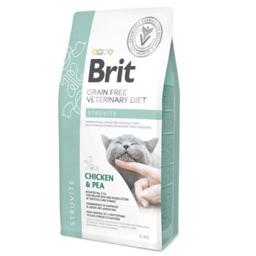 BRIT Veterinary Diets Cat Struvite Dieta veterinara pentru pisici adulte cu afectiuni ale tractului urinar inferior 5 kg