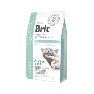 BRIT Veterinary Diets Cat Struvite Dieta veterinara pentru pisici adulte cu probleme ale tractului urinare inferior 2 kg