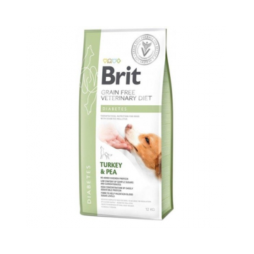 BRIT Veterinary Diets Dog Diabetes Dieta veterinara pentru caini adulti cu diabet, cu mazare si curcan 12 kg